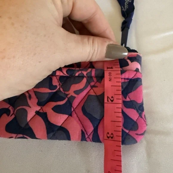 Vera Bradley Quilted Zippered Coin Purse Wallet Pouch Katalina Purple Pink - Picture 7 of 9